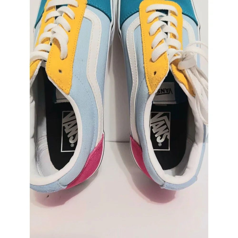 Vans Pink Yellow Blue Old School Women's Sneakers Sz 9.5